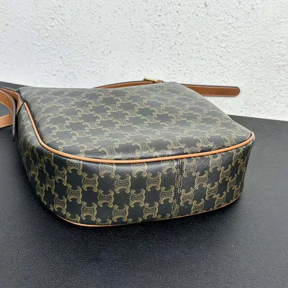 Celine Heloise Bag in Triomphe Canvas and Calfskin for Women