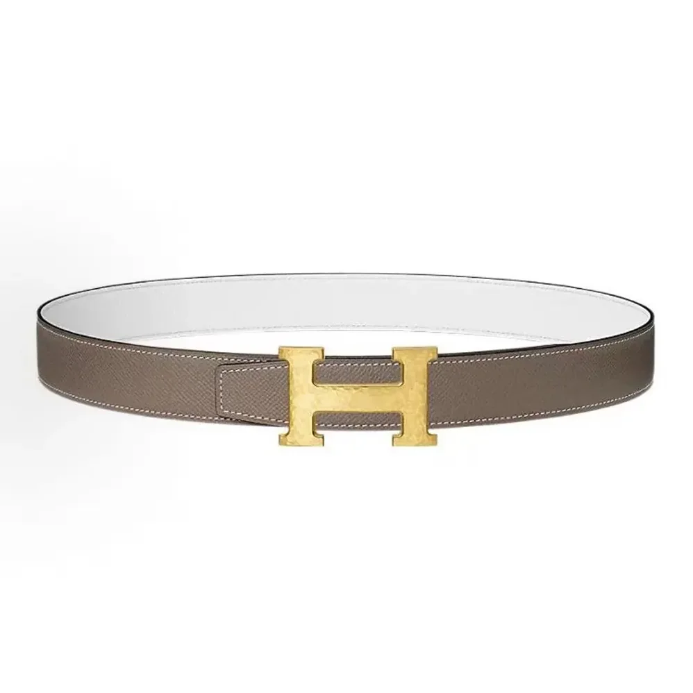Hermes H Belt Buckle & Reversible Leather Strap 32 mm for Unisex in White/Gray Hermes H Belt Buckle & Reversible Leather Strap 32 mm for Unisex in White/Gray