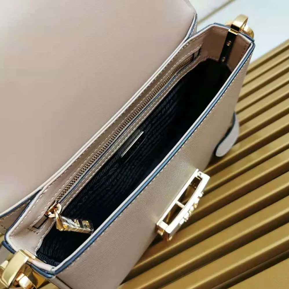 Prada Saffiano Leather Prada Embleme Bag for Women in Pink