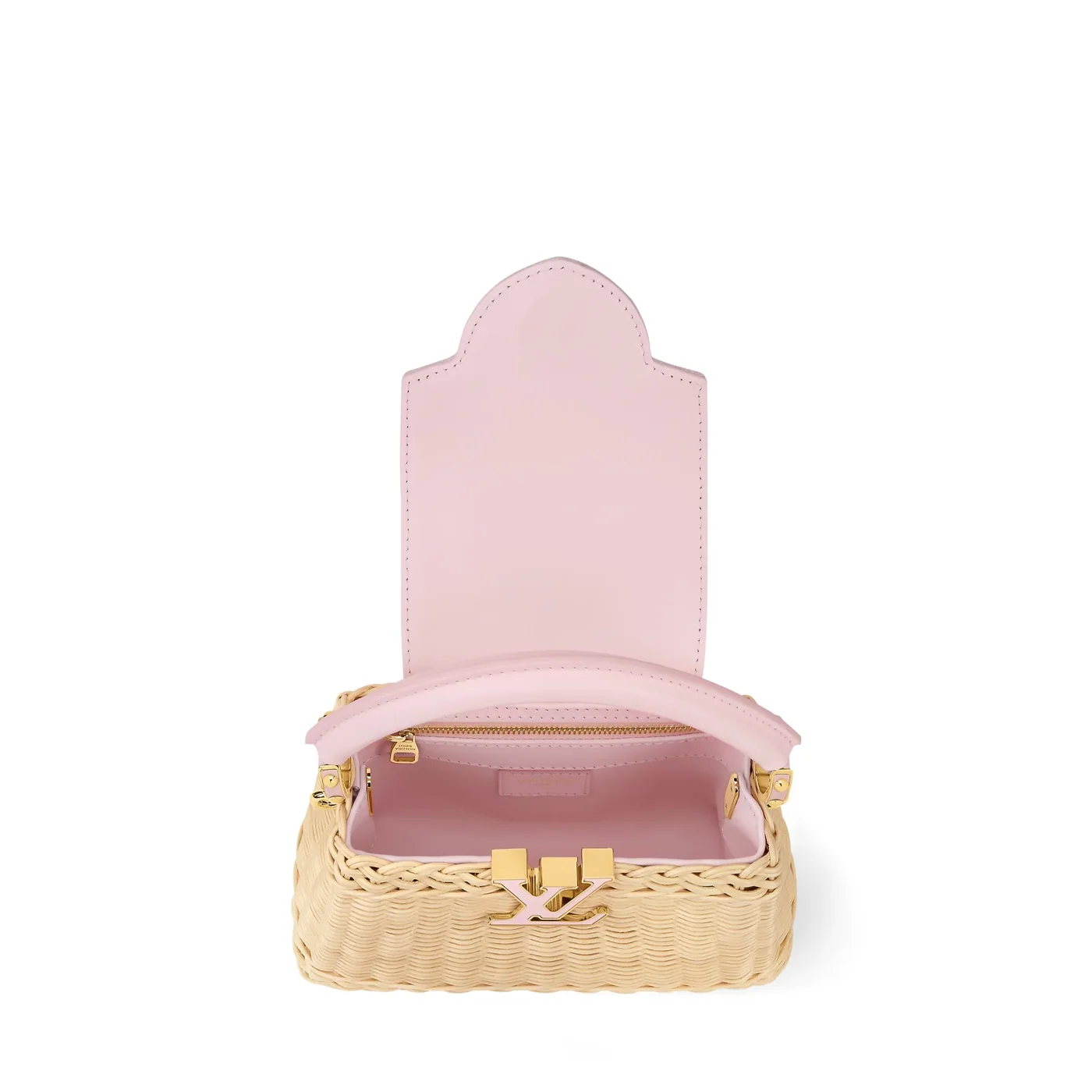 Louis Vuitton Capucines Mini Top Handle Bag in Washed Pink Gold Hardware