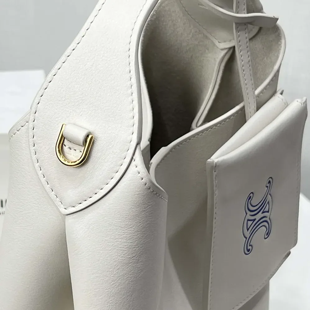 Celine Small Hobo in Supple Smooth Calfskin for Women in White Celine Small Hobo in Supple Smooth Calfskin for Women in White