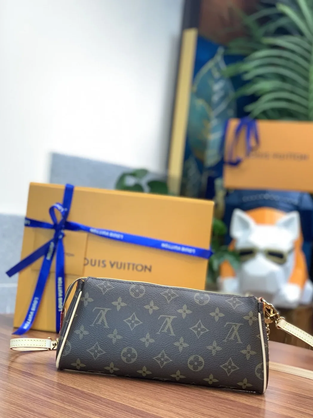Louis Vuitton Eva 2Way Chain Shoulder Bag in Brown Monogram