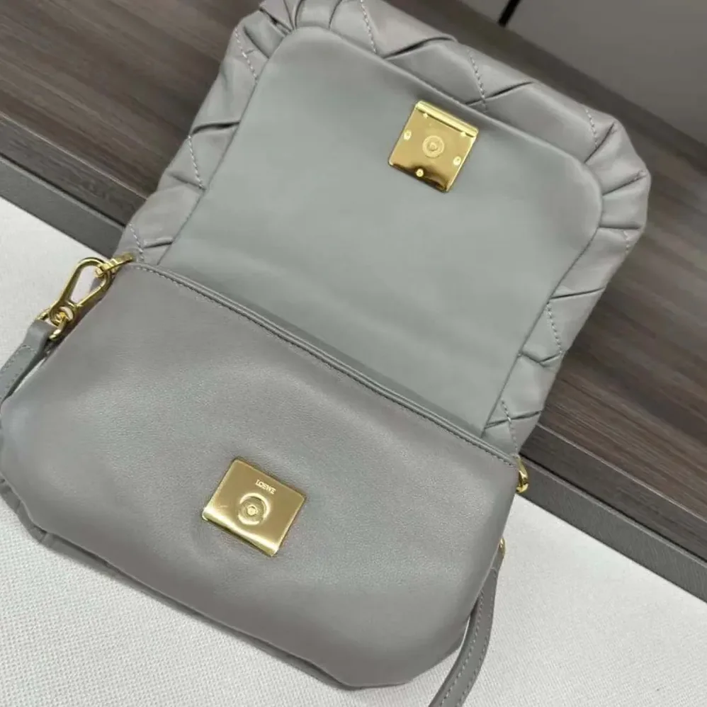 Loewe Mini Puffer Goya in Pleated Shiny Nappa Lambskin for Women