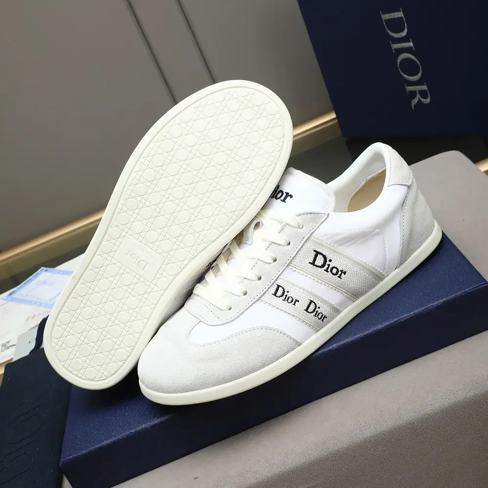 Dior Ribbon Sneaker White Suede Calfskin and Technical Fabric for Unisex Dior Ribbon Sneaker White Suede Calfskin and Technical Fabric for Unisex