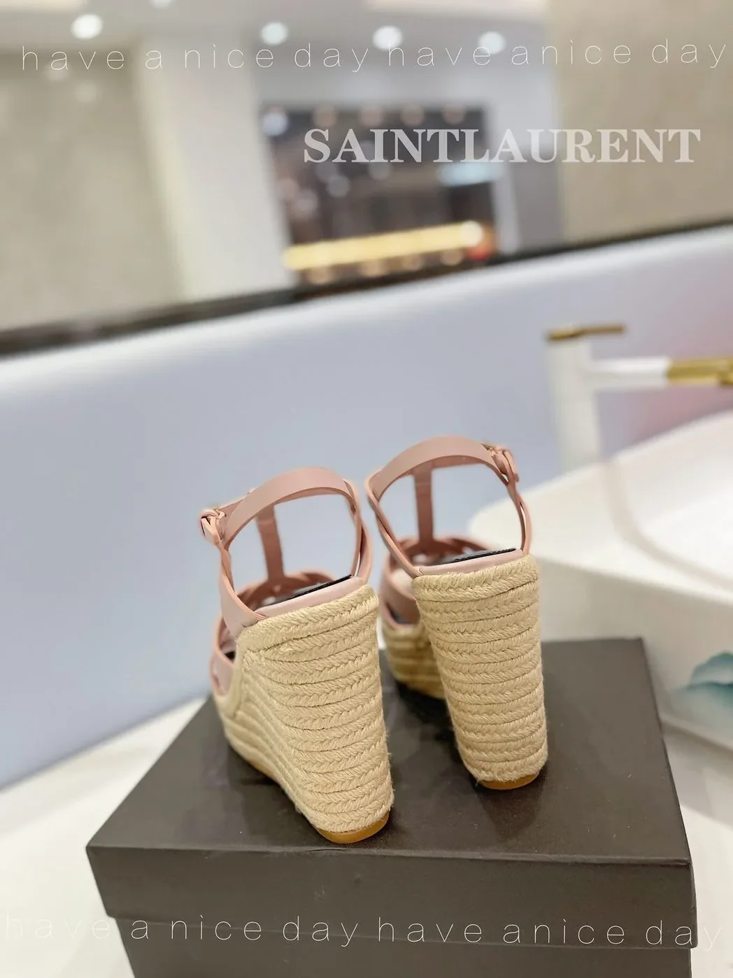 Saint Laurent Tribute Espadrilles In Smooth Light Pink Saint Laurent Tribute Espadrilles In Smooth Light Pink