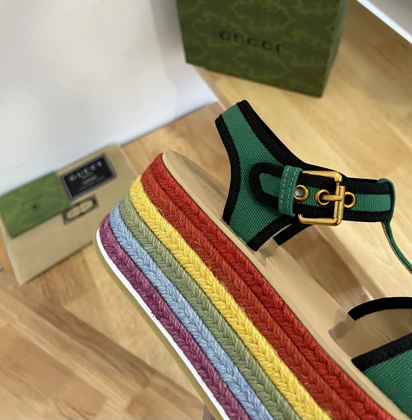 Gucci Platform Sandal Green for Women Gucci Platform Sandal Green for Women