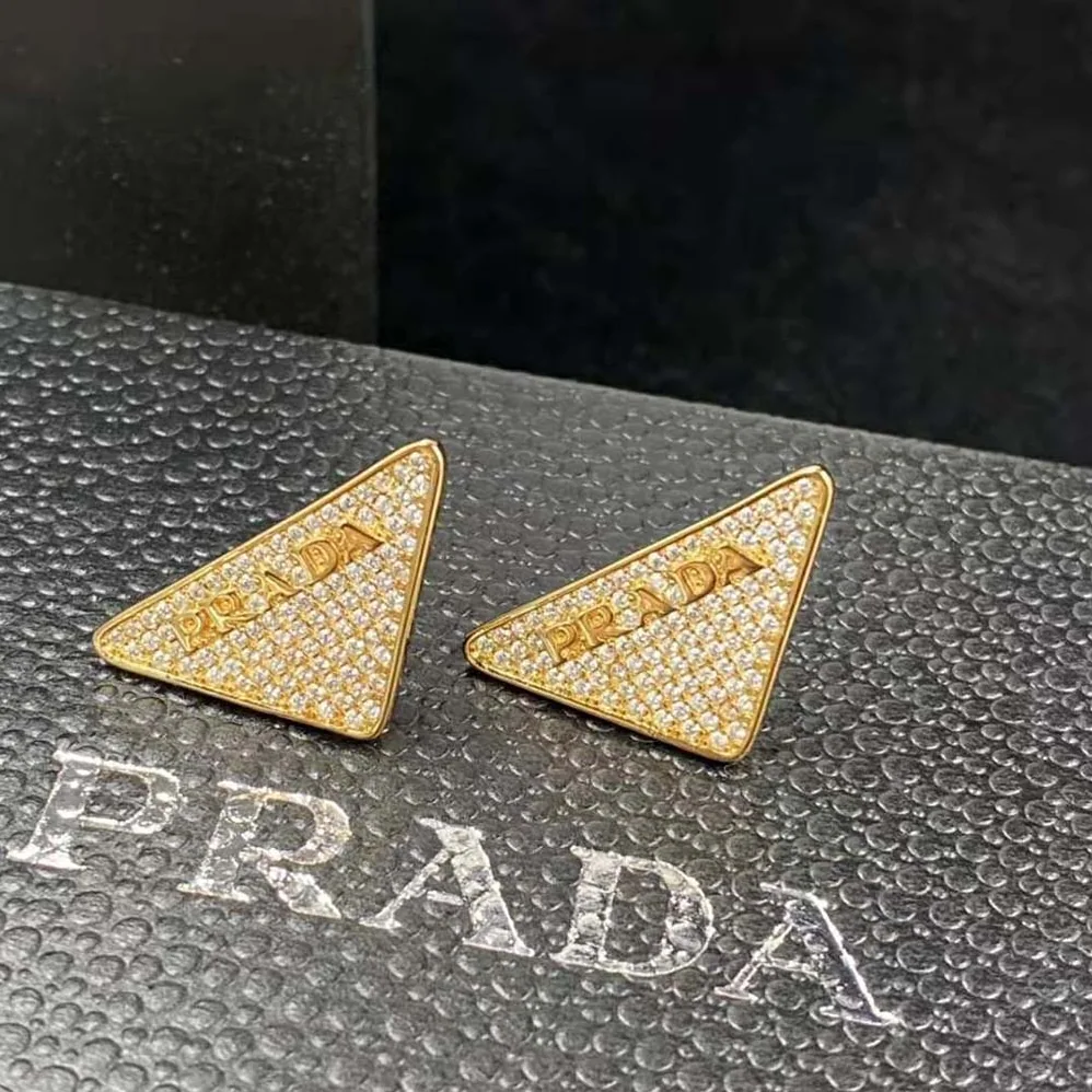 Prada Crystal Logo Jewels Zirconia Earrings for Women Prada Crystal Logo Jewels Zirconia Earrings for Women