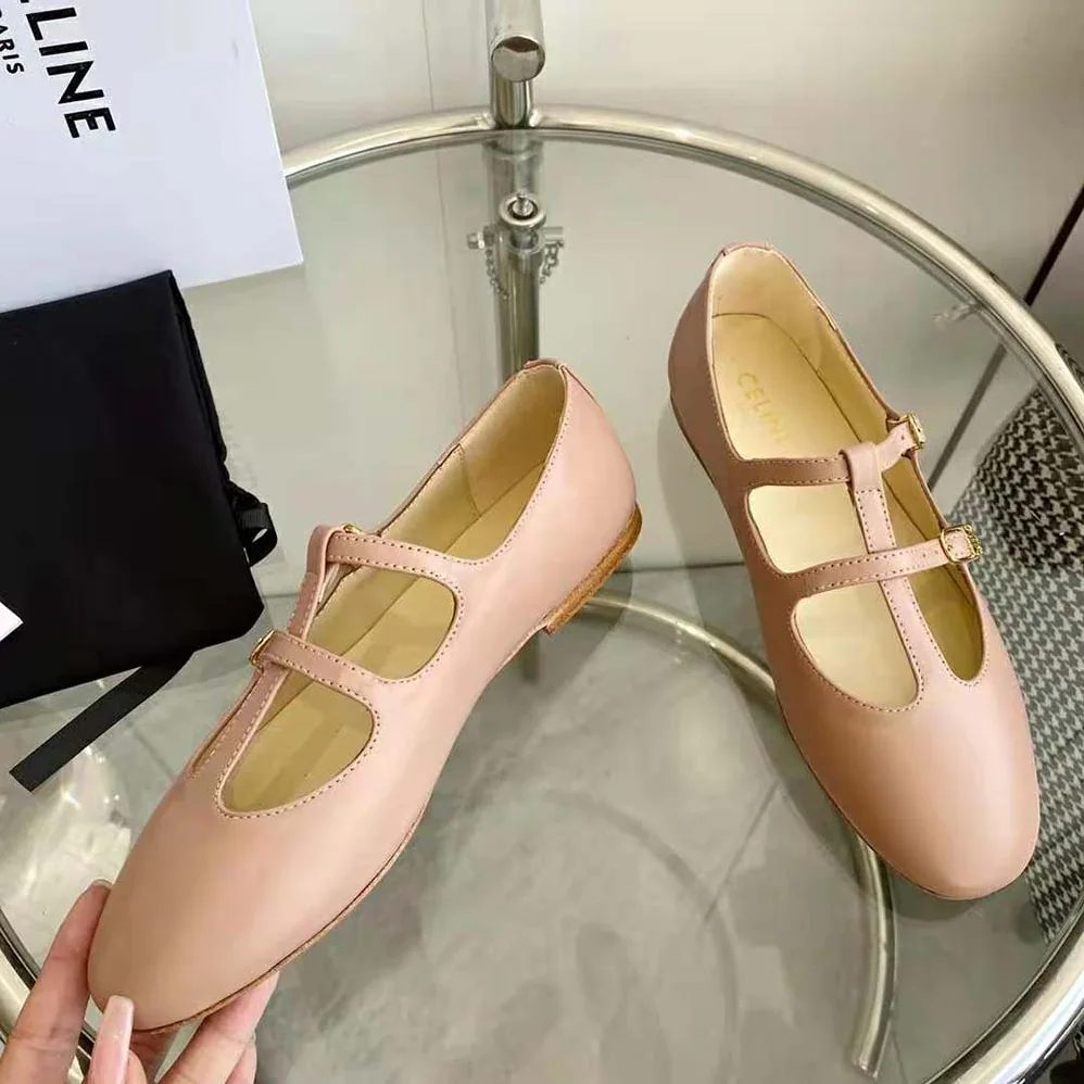 Celine Les Ballerines Celine Double Strap Mary Jane in Lambskin for Women