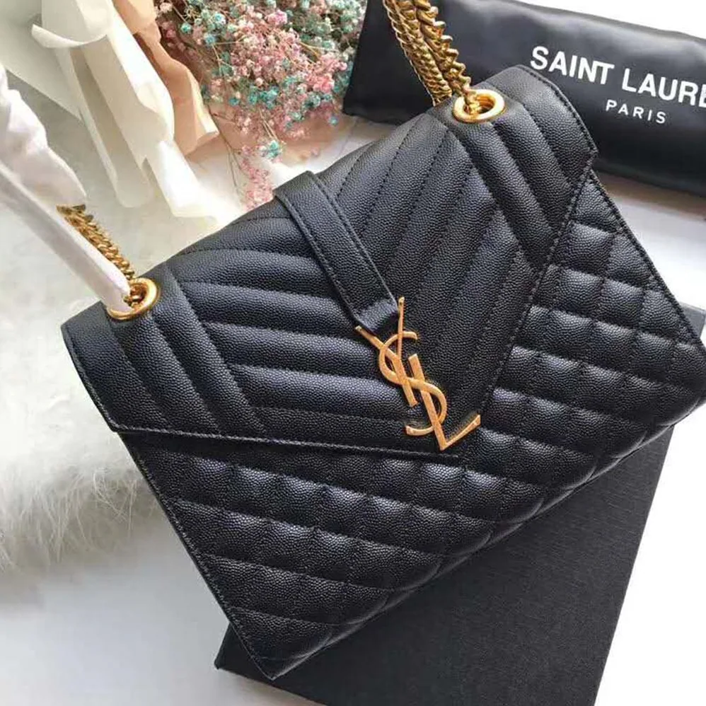 Saint Laurent YSL Envelope Small Grain De Poudre Embossed for Women Saint Laurent YSL Envelope Small Grain De Poudre Embossed for Women
