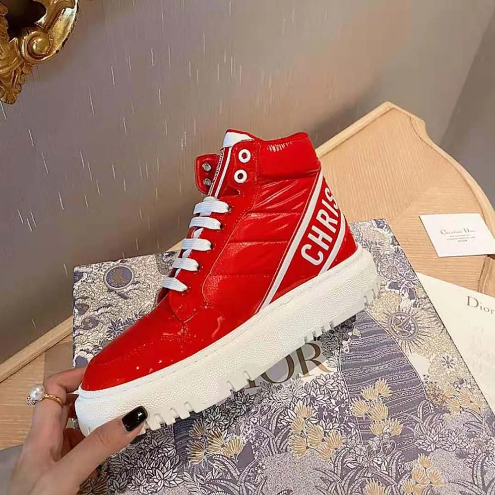 Dior D-Player Sneaker Red Quilted Nylon for Unisex Dior D-Player Sneaker Red Quilted Nylon for Unisex