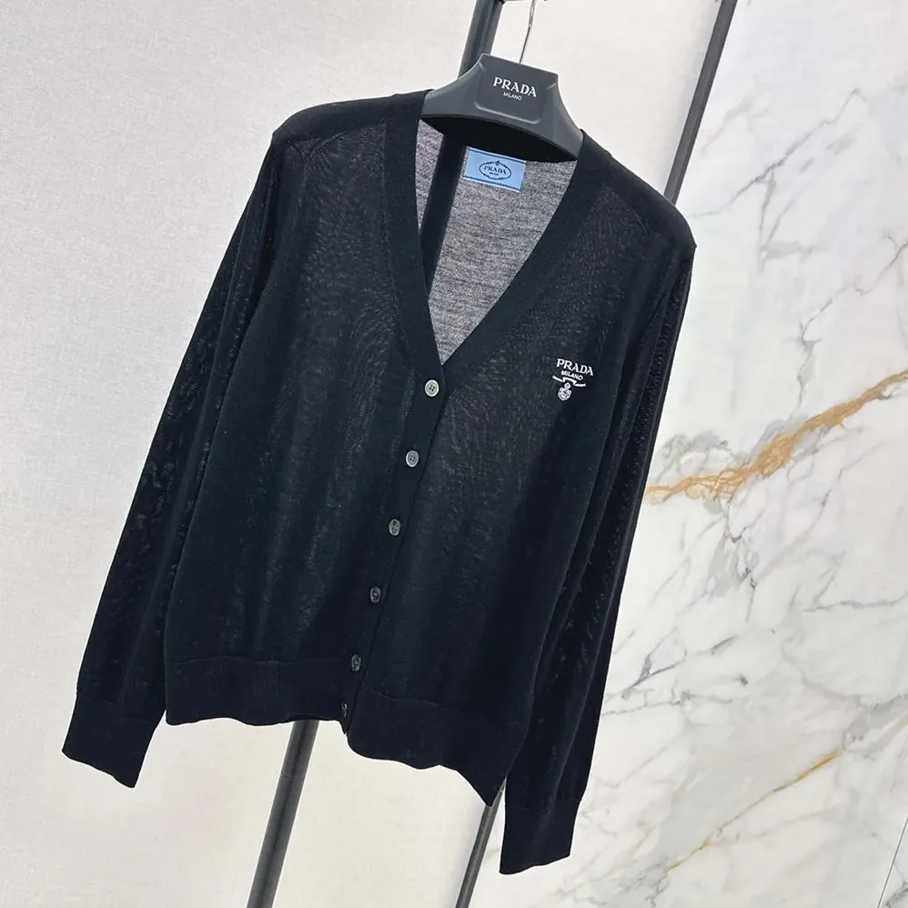 Prada Cashmere Cardigan for Women in Black Prada Cashmere Cardigan for Women in Black