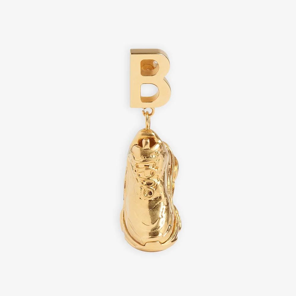 Balenciaga Mini Triple S Earring in Gold Bronze and Brass for Women Balenciaga Mini Triple S Earring in Gold Bronze and Brass for Women
