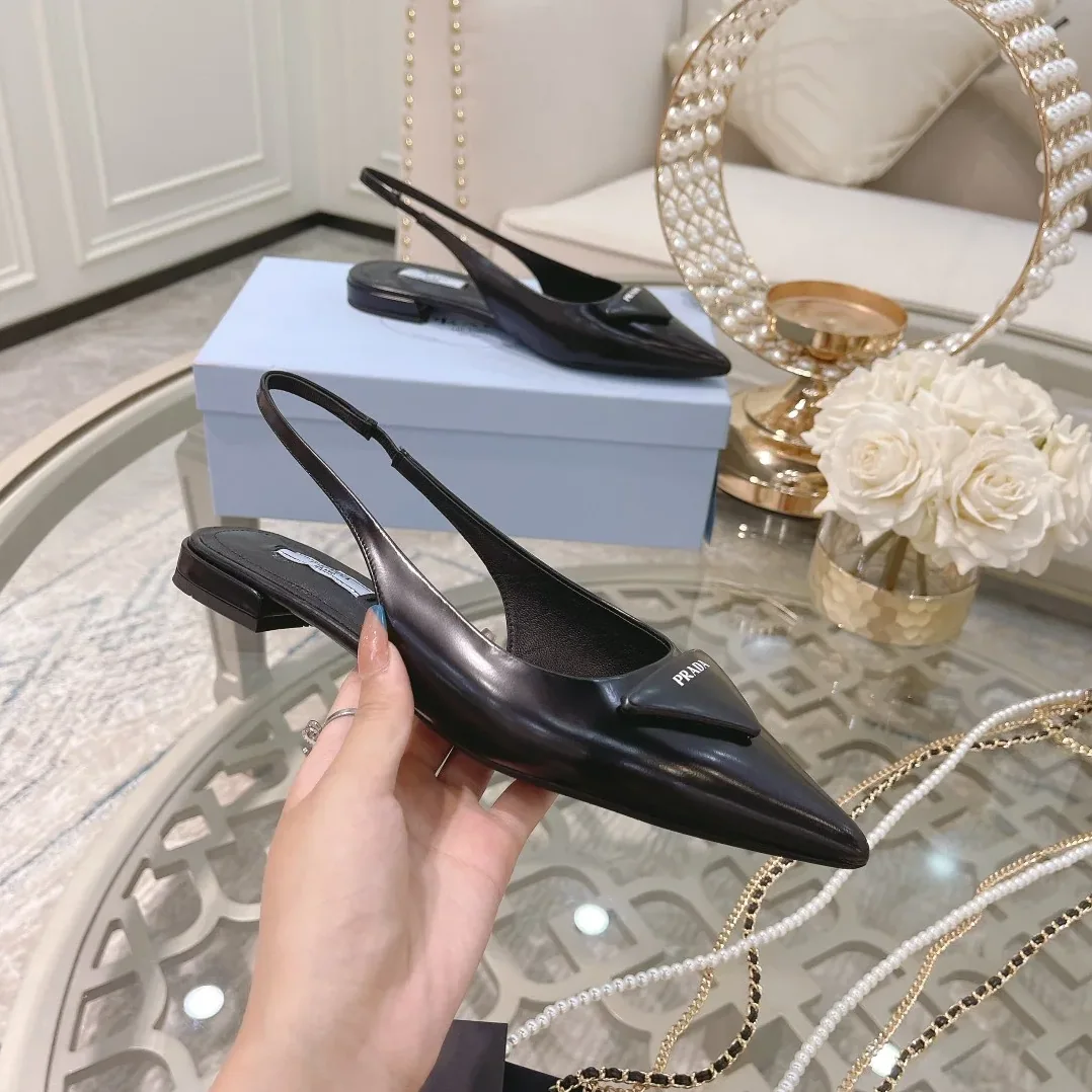 Prada Brushed Slingback Pumps Light Black / Prada Brushed Slingback Pumps Light Black /