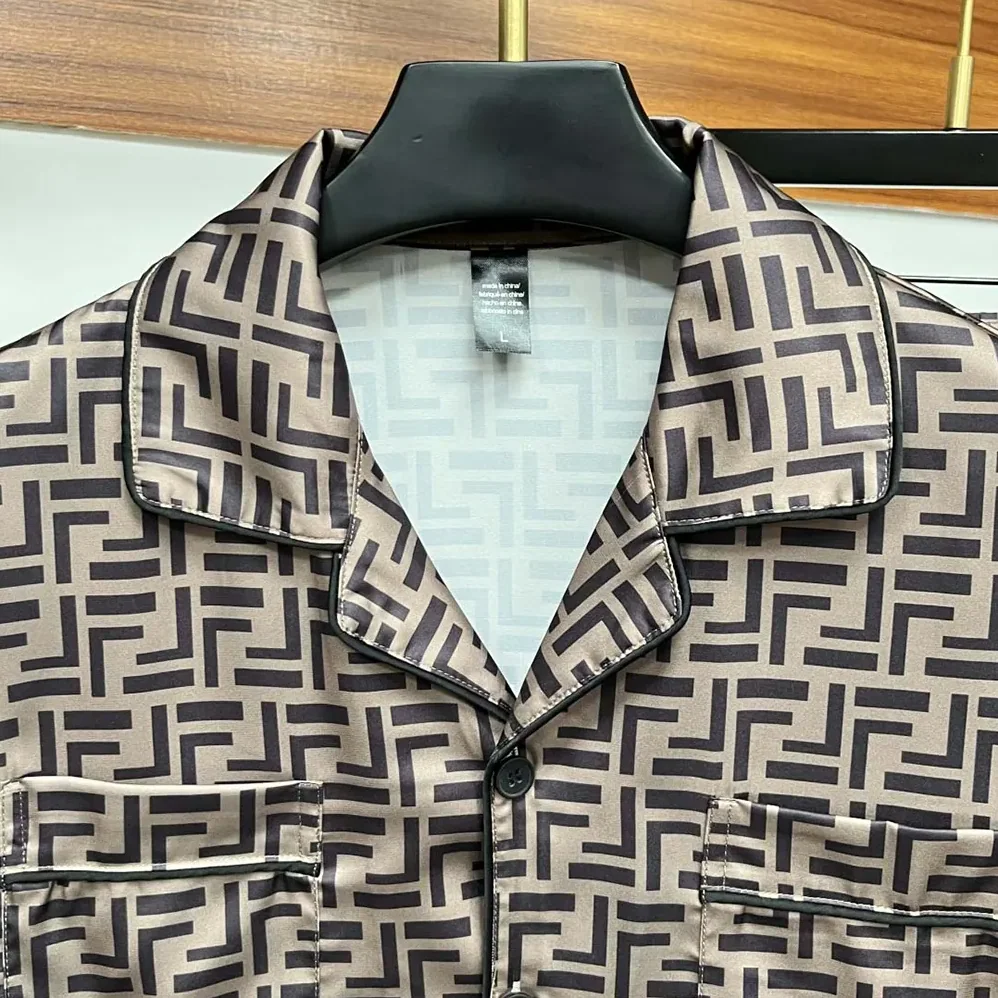 Fendi FF Short for Men in Sleeved Silk Pajama Set Fendi FF Short for Men in Sleeved Silk Pajama Set