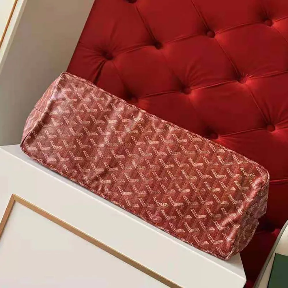 Goyard Saint Louis GM Bag in Goyardine Canvas & Chevroches Calfskin for Women in Red