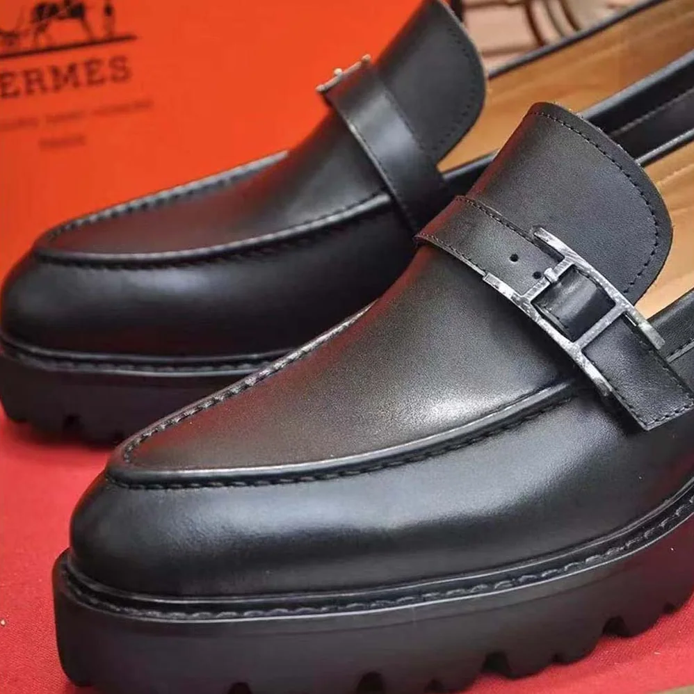 Hermes Happen Derby Shoe for Men in Black Hermes Happen Derby Shoe for Men in Black