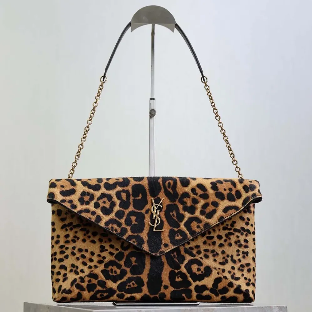 Saint Laurent YSL Cassandre Pouch On Chain In Pony Hair Leather 29cm for Women Saint Laurent YSL Cassandre Pouch On Chain In Pony Hair Leather 29cm for Women