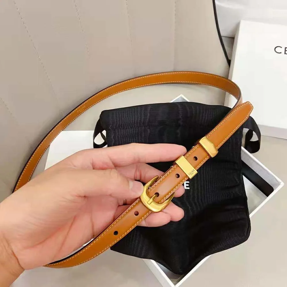 Celine Small Western Belt in Natural Calfskin for Women in Tan Celine Small Western Belt in Natural Calfskin for Women in Tan