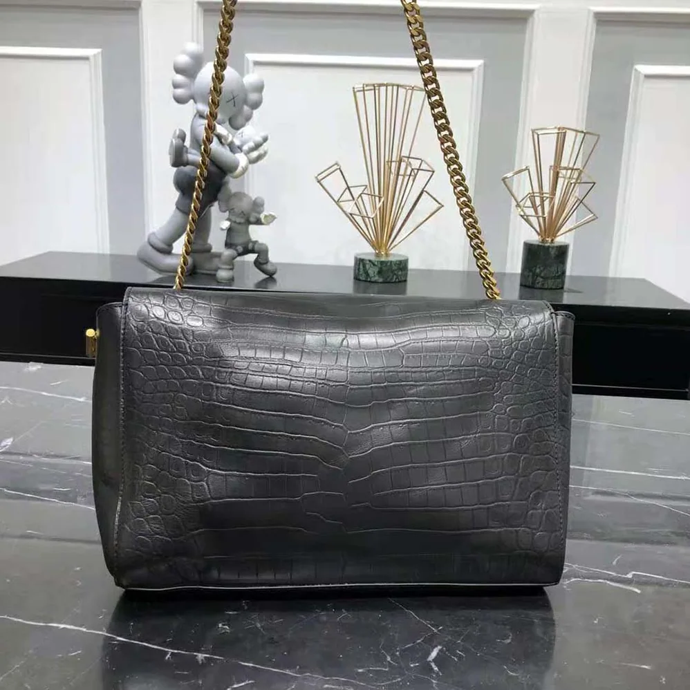 Saint Laurent YSL Kate Medium Reversible Chain Bag in Suede and Crocodile for Women in Embossed Leather Saint Laurent YSL Kate Medium Reversible Chain Bag in Suede and Crocodile for Women in Embossed Leather