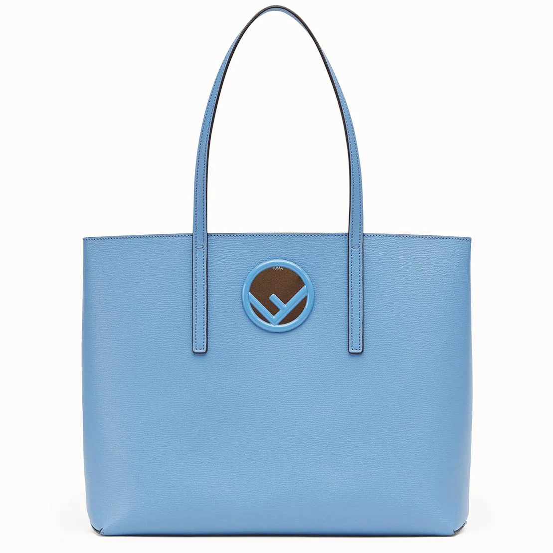Fendi Leather Logo Shopper Bag for Women in Blue Fendi Leather Logo Shopper Bag for Women in Blue