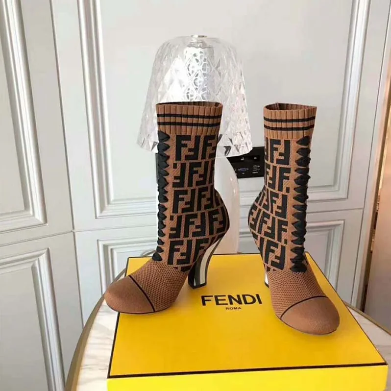 Fendi Ankle Boots Multicolor Fabric Ankle Boots for Women in Brown Fendi Ankle Boots Multicolor Fabric Ankle Boots for Women in Brown