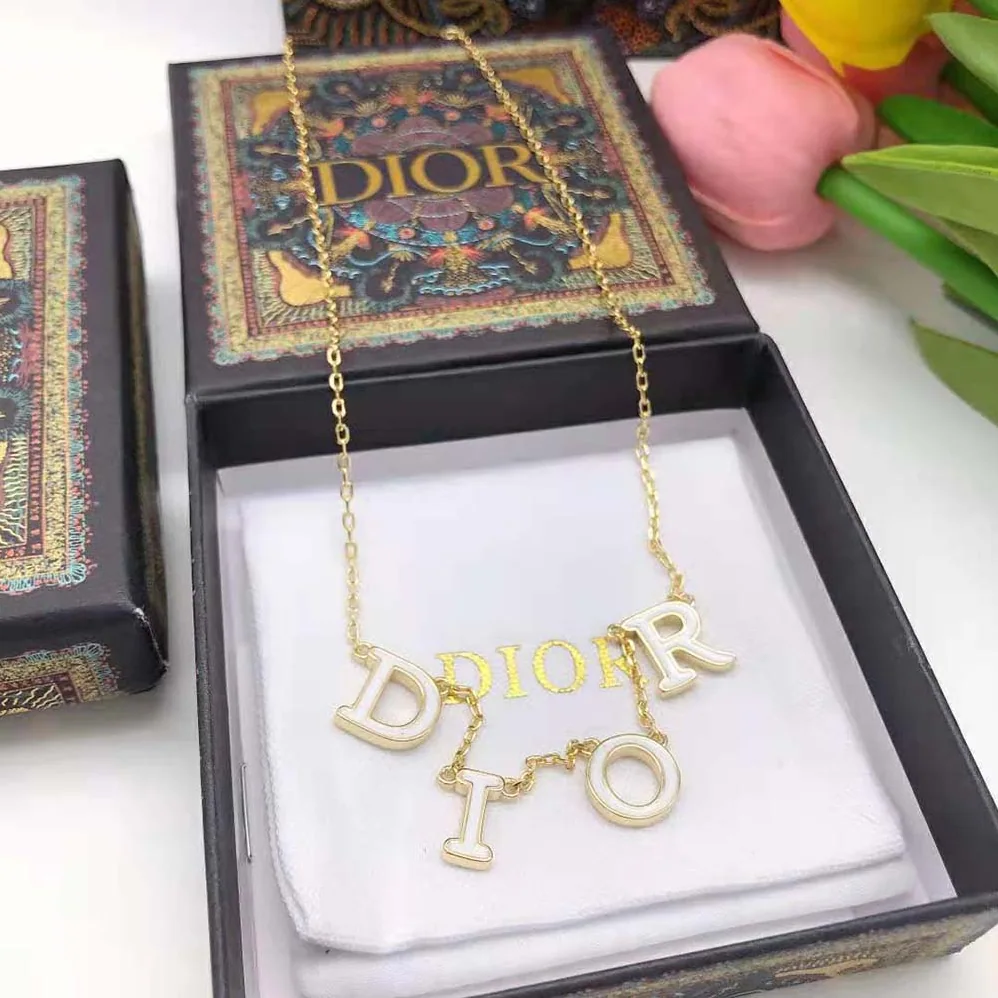 Dior Dio(r)evolution Necklace Gold-Finish Metal and White Lacquer for Women Dior Dio(r)evolution Necklace Gold-Finish Metal and White Lacquer for Women