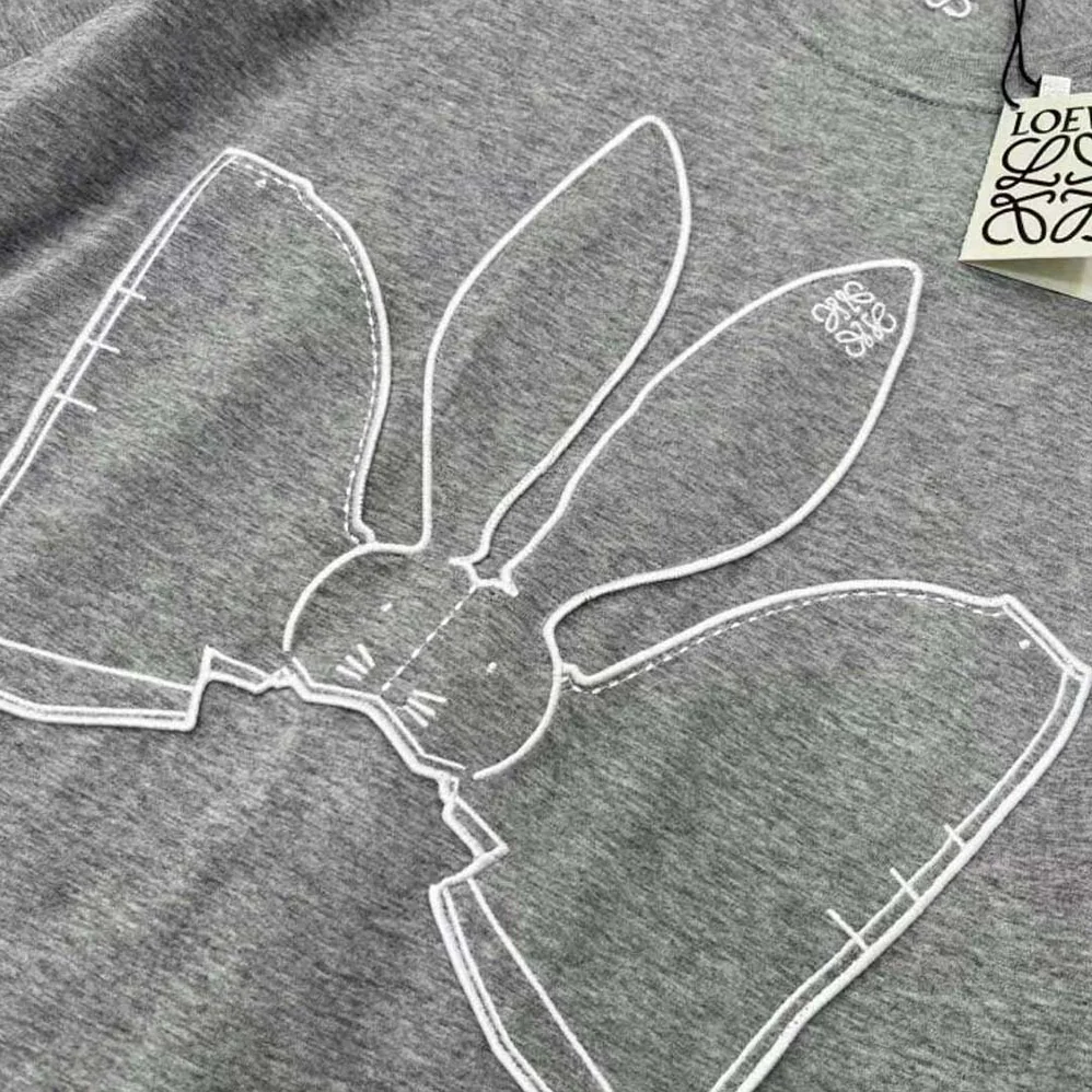 Loewe Bunny T-shirt in Cotton for Women in Silver Loewe Bunny T-shirt in Cotton for Women in Silver