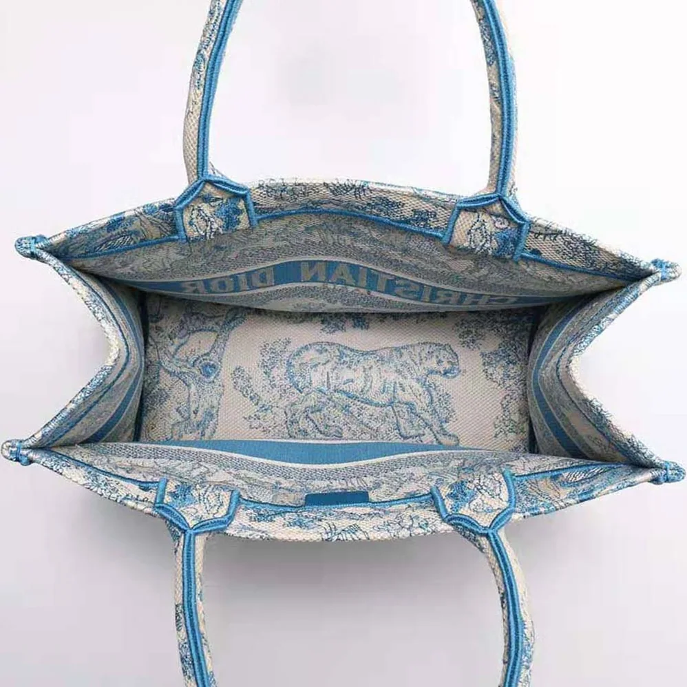 Dior Small Dior Book Tote Cornflower Blue Toile de Jouy Embroidery for Women Dior Small Dior Book Tote Cornflower Blue Toile de Jouy Embroidery for Women