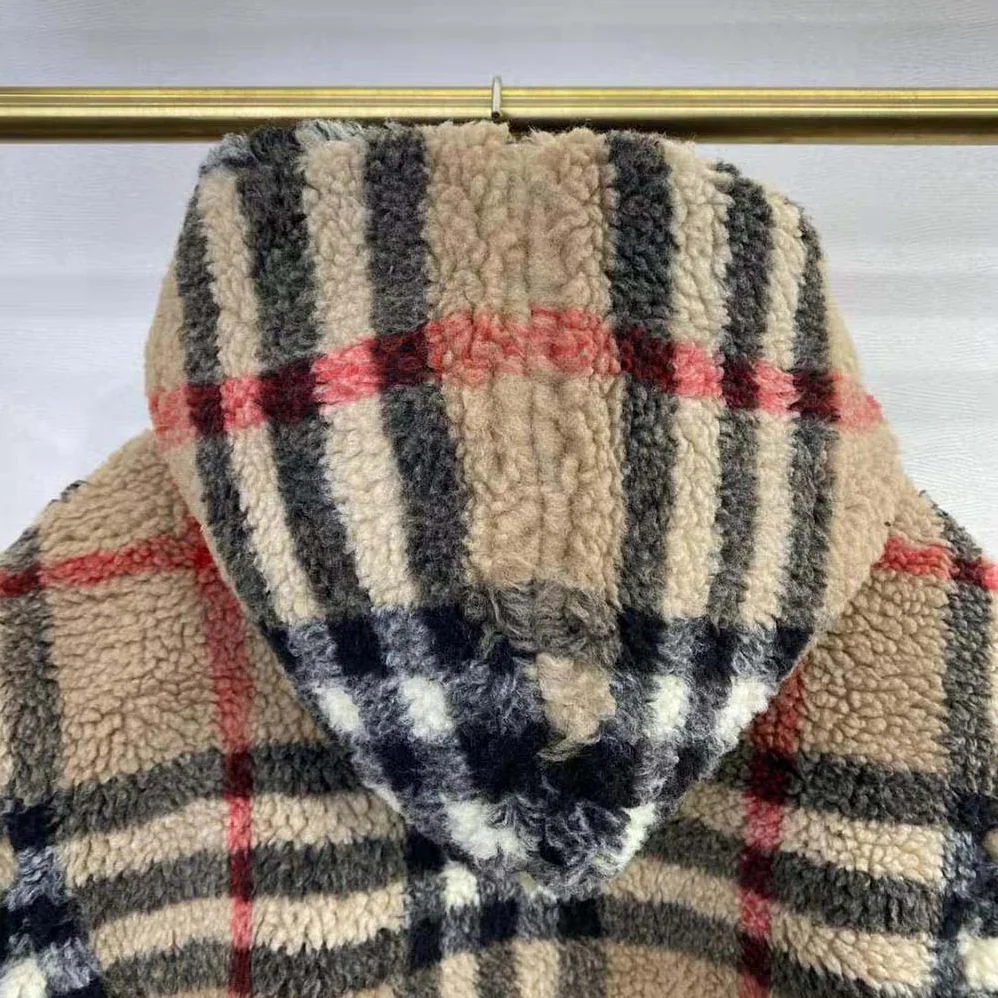 Burberry Check Fleece Hooded Jacket for Men