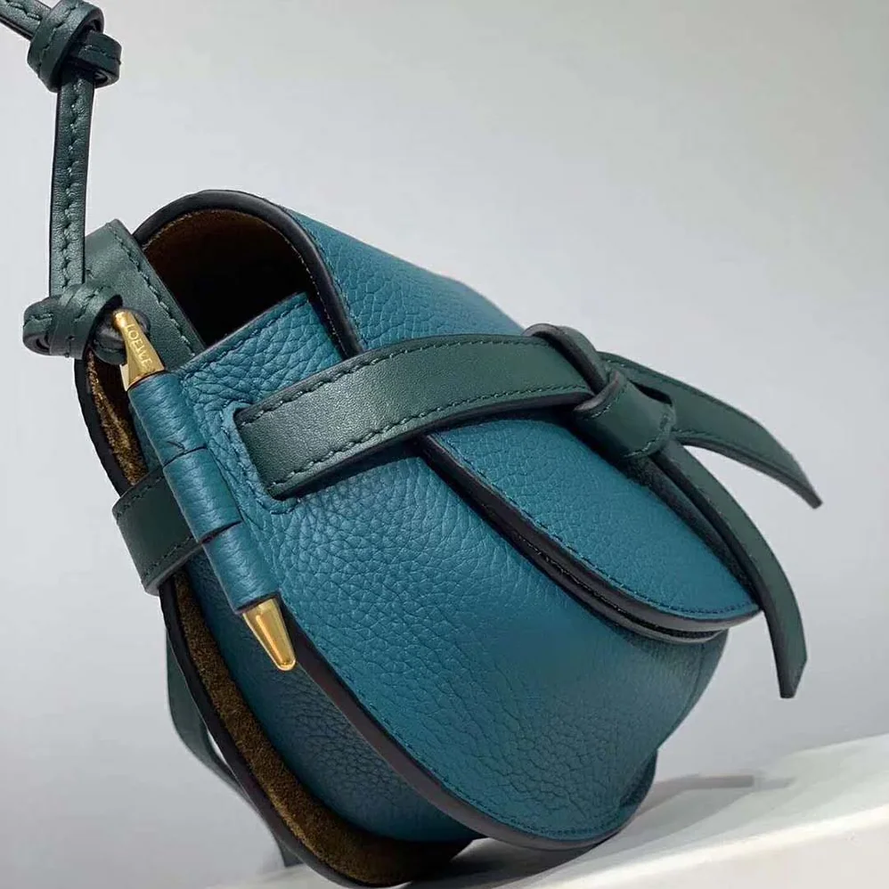 Loewe Gate Mini Bag Petroleum Soft Grained Calf for Women in Blue Loewe Gate Mini Bag Petroleum Soft Grained Calf for Women in Blue