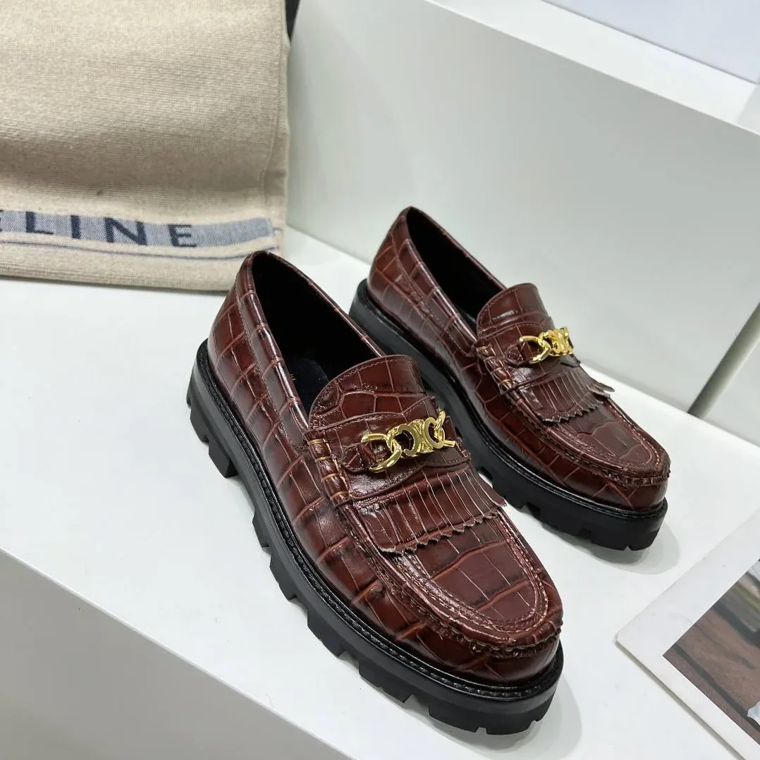 Celine Margaret Loafer With Triomphe Dark Brown .19DK Celine Margaret Loafer With Triomphe Dark Brown .19DK