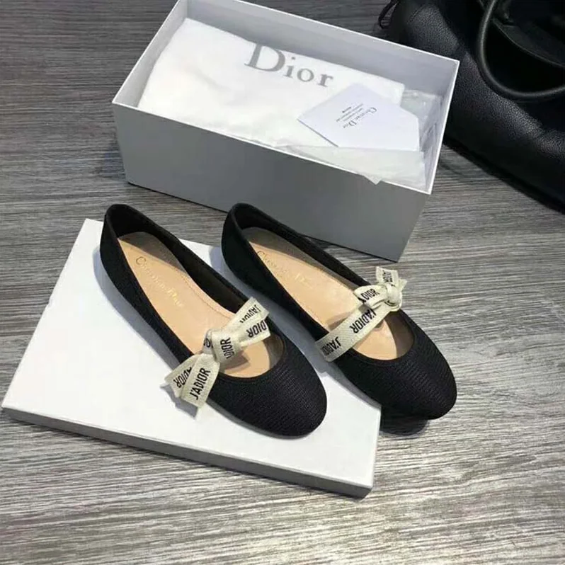 Dior Shoes Miss J'Adior Technical Canvas Ballet Pump for Women in Black