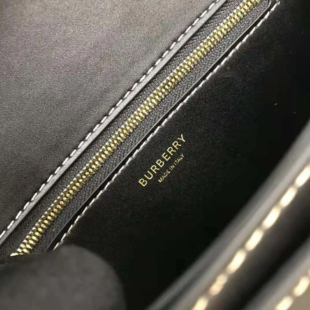 Burberry Small Tri-tone Canvas and Leather TB Bag for Women in Black Burberry Small Tri-tone Canvas and Leather TB Bag for Women in Black
