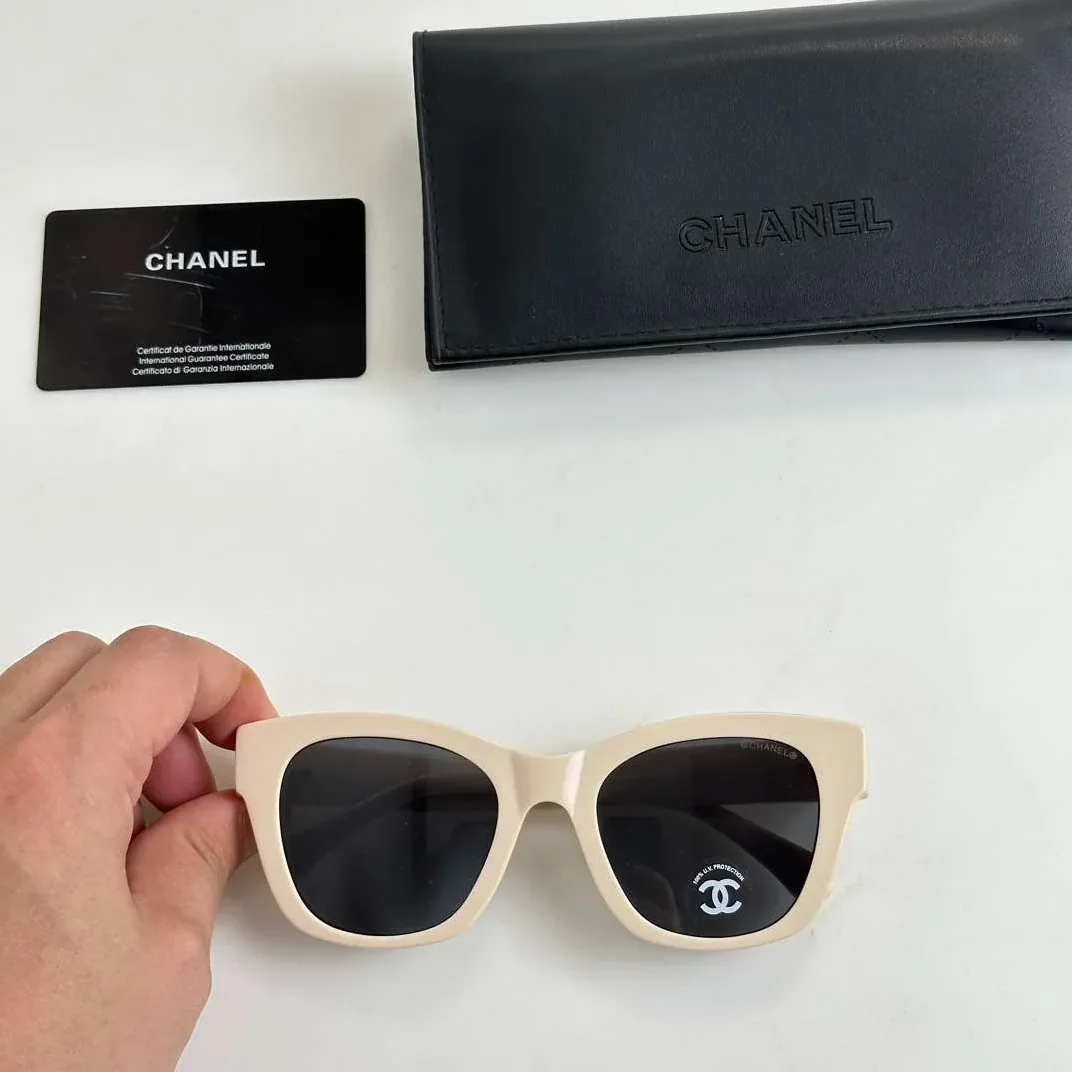Chanel Square Sunglasses White Chanel Square Sunglasses White