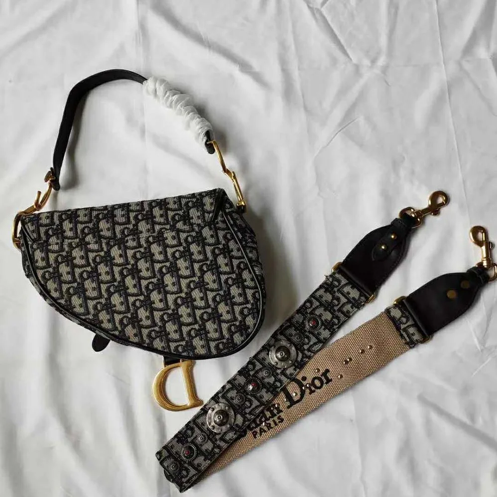 Dior Dior Oblique Saddle Bag for Women in Navy Dior Dior Oblique Saddle Bag for Women in Navy