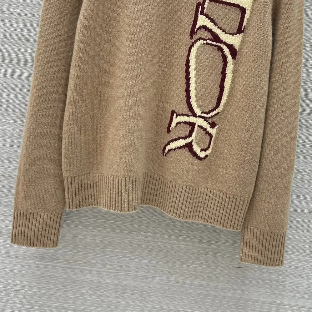 Dior DIOR AND LEWIS HAMILTON Sweater Brown Virgin Wool and Cashmere Intarsia for Men