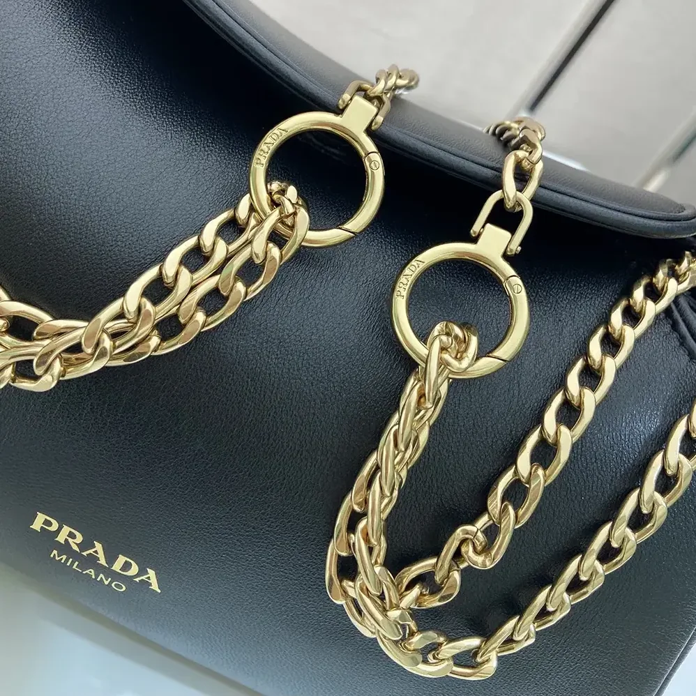 Prada Tumulte Small Nappa Leather Bag for Women in Black