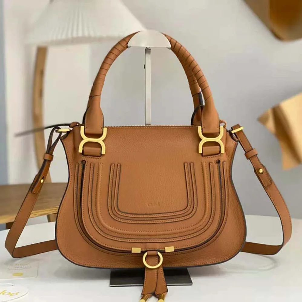Chloe Marcie Small Double Carry Bag for Women in Brown
