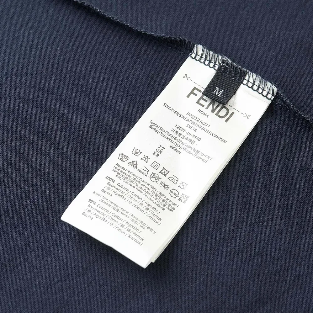 Fendi Dark Blue Cotton T for Men in shirt