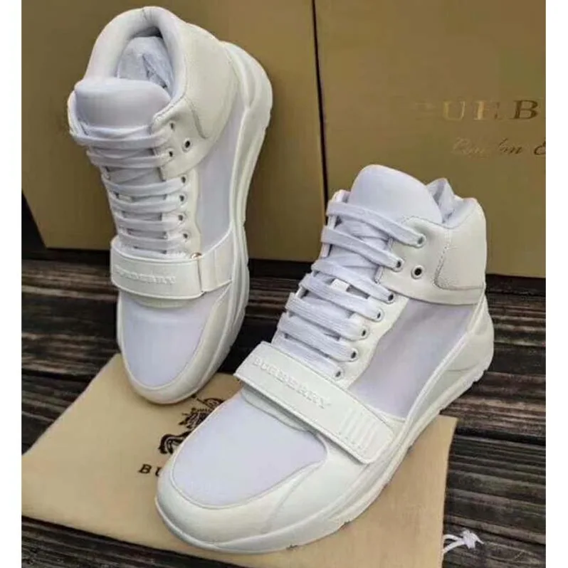 Burberry Shoes Suede and Neoprene High-top Sneakers for Women in White Burberry Shoes Suede and Neoprene High-top Sneakers for Women in White