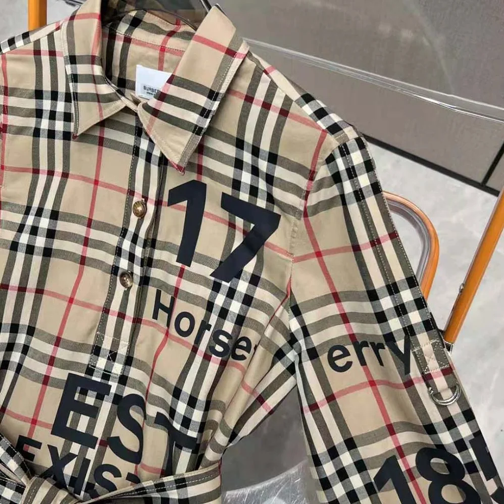Burberry Vintage Check Cotton Tie-waist Shirt Dress for Women in Brown