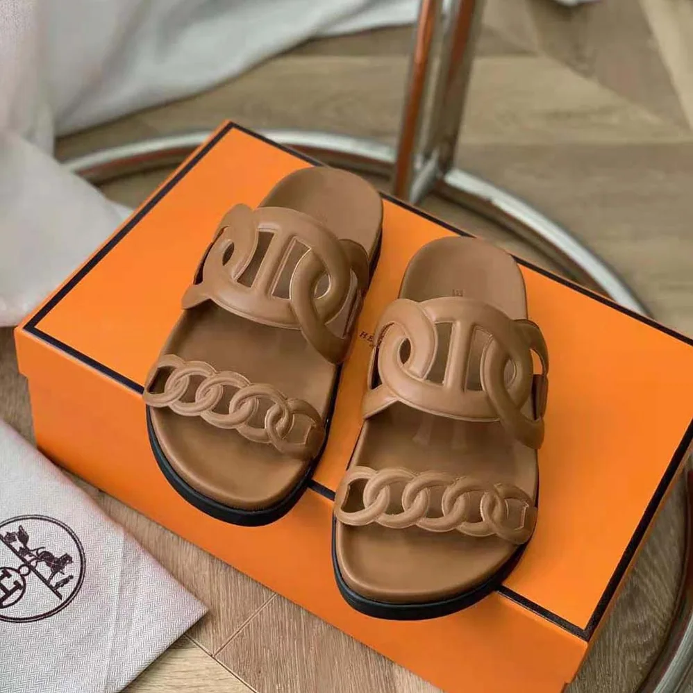Hermes Extra Sandal in Nappa Leather for Women in Brown