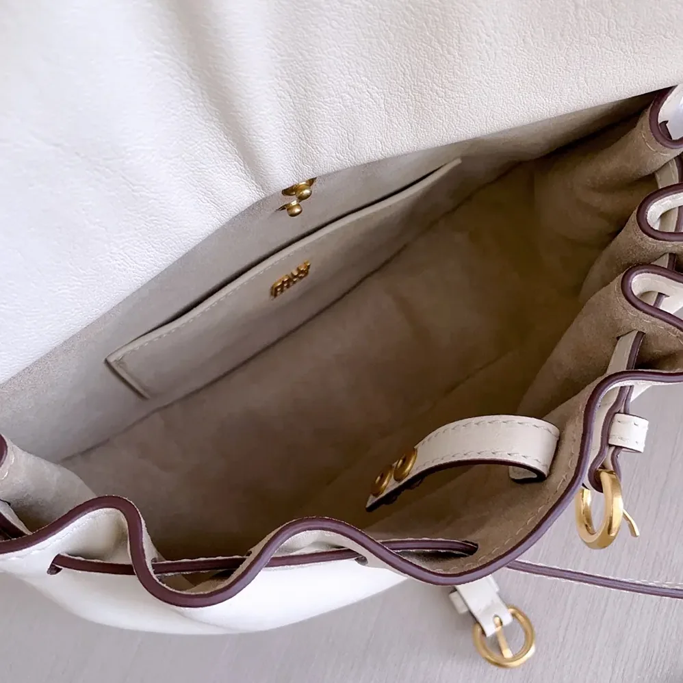 Miu Miu Rendez-Vous Nappa Leather Bag Chalk White for Women Miu Miu Rendez-Vous Nappa Leather Bag Chalk White for Women