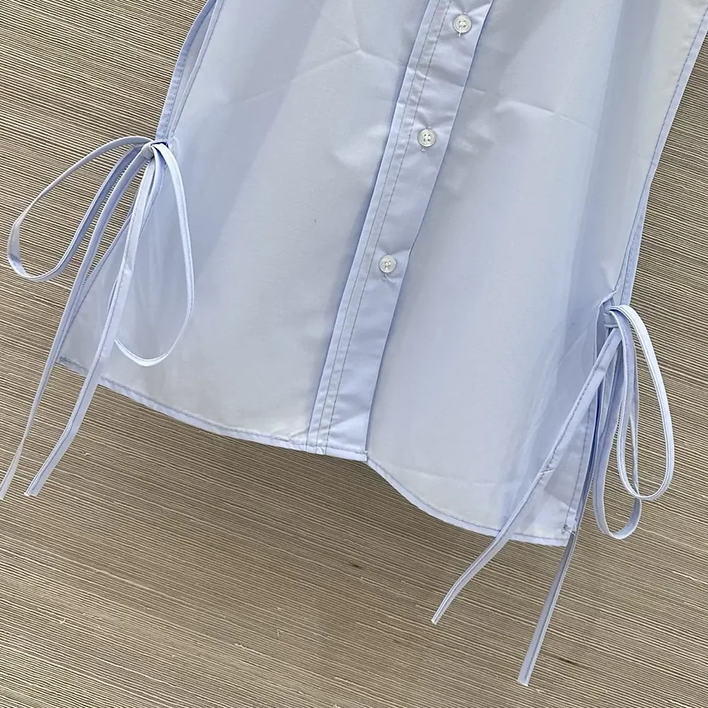 Miu Miu Poplin Shirt for Women in Light Blue Miu Miu Poplin Shirt for Women in Light Blue