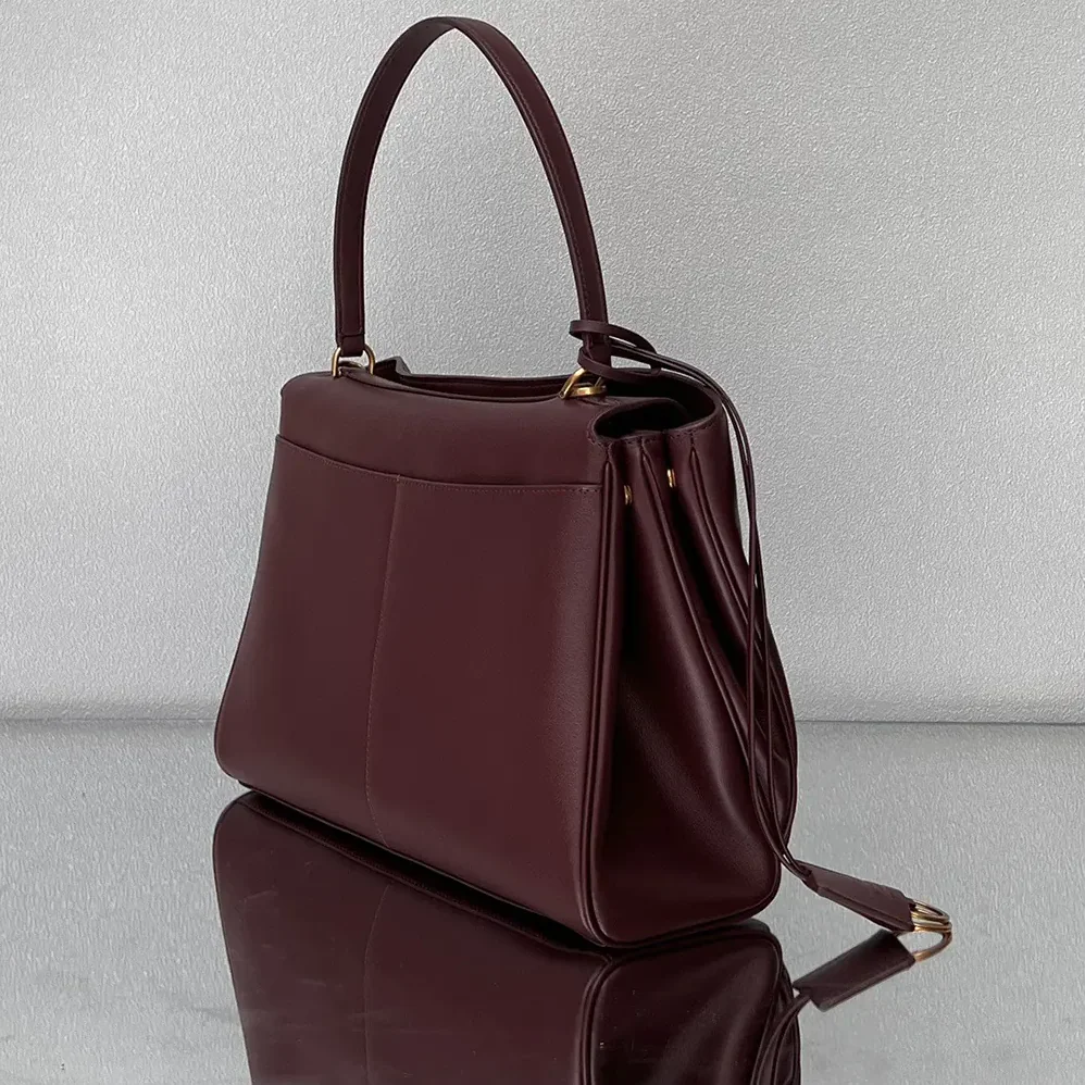 Balenciaga Rodeo Medium Handbag in Dark Burgundy Smooth Calfskin for Women