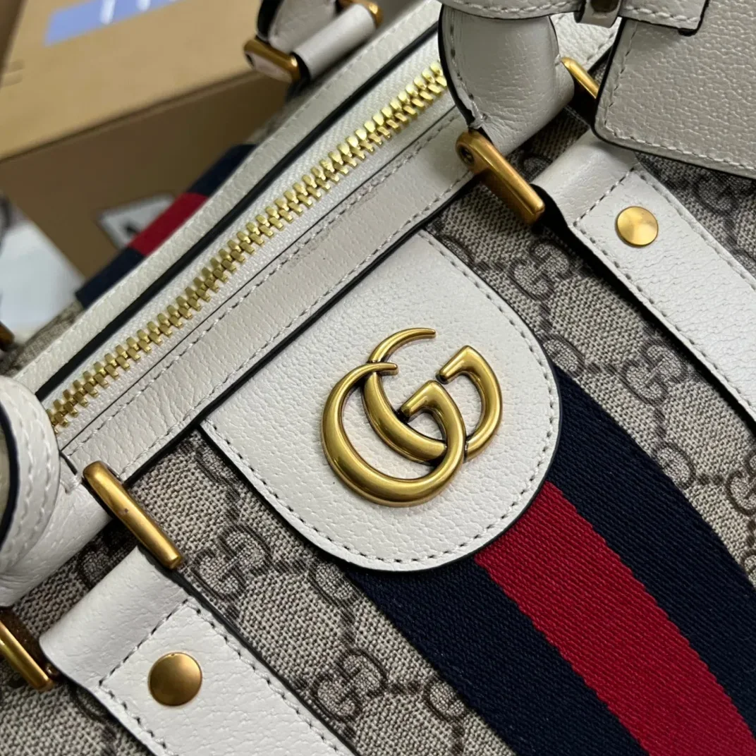 Gucci Ophidia Medium Duffle Bag in Beige Gold Hardware Gucci Ophidia Medium Duffle Bag in Beige Gold Hardware