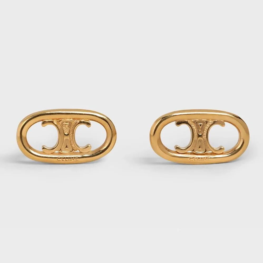 Celine Maillon Triomphe Studs in Brass with Gold Finish for Women