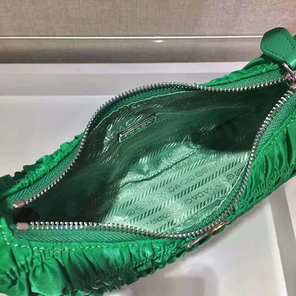 Prada Nylon and Saffiano Leather Mini Bag for Women in Green Prada Nylon and Saffiano Leather Mini Bag for Women in Green