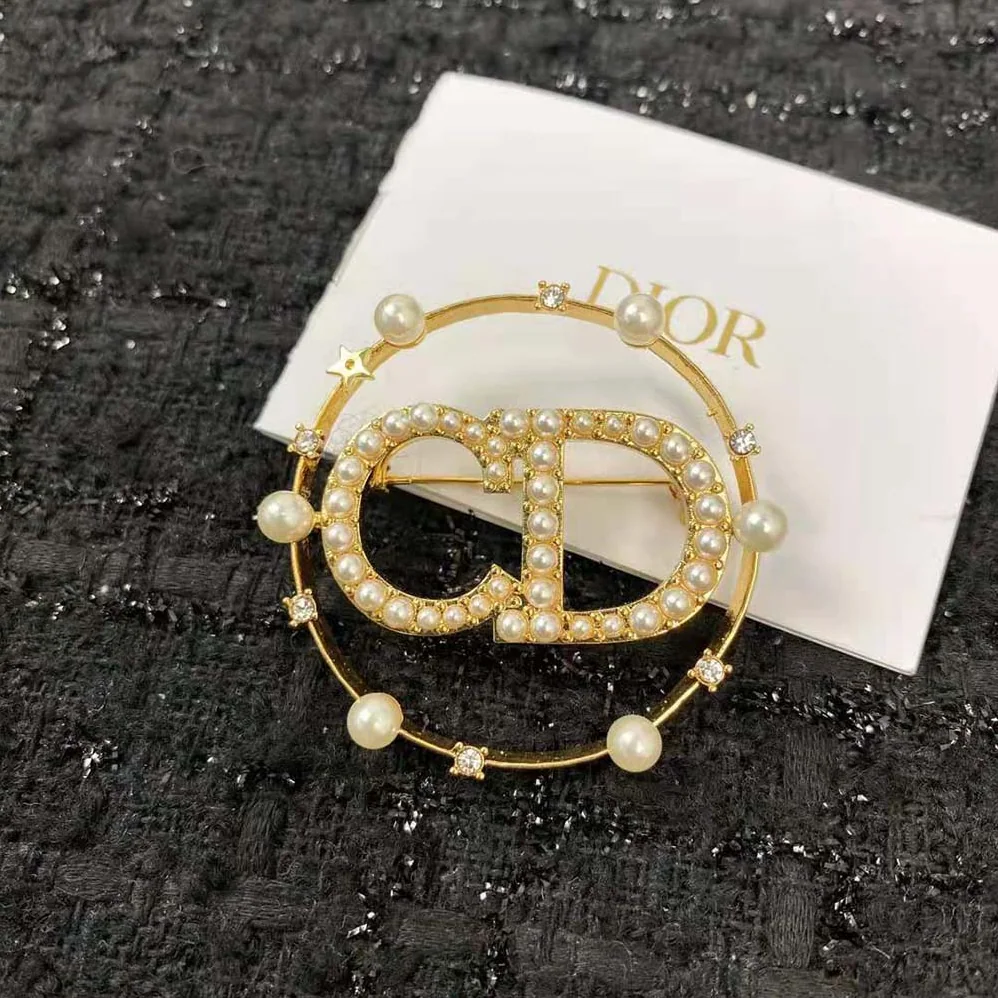 Dior Clair D Lune Brooch Gold for Women in Finish Metal