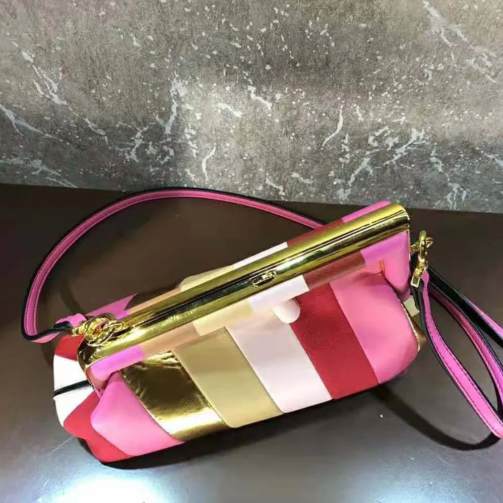 Fendi Fendi First Small Leather Bag with Multicolor Inlay for Women Fendi Fendi First Small Leather Bag with Multicolor Inlay for Women